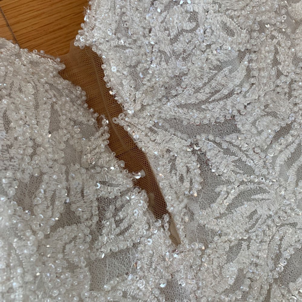 Calla Blanche Farrah Mermaid Beaded Wedding Dress Size 8 - Picture 7 of 9
